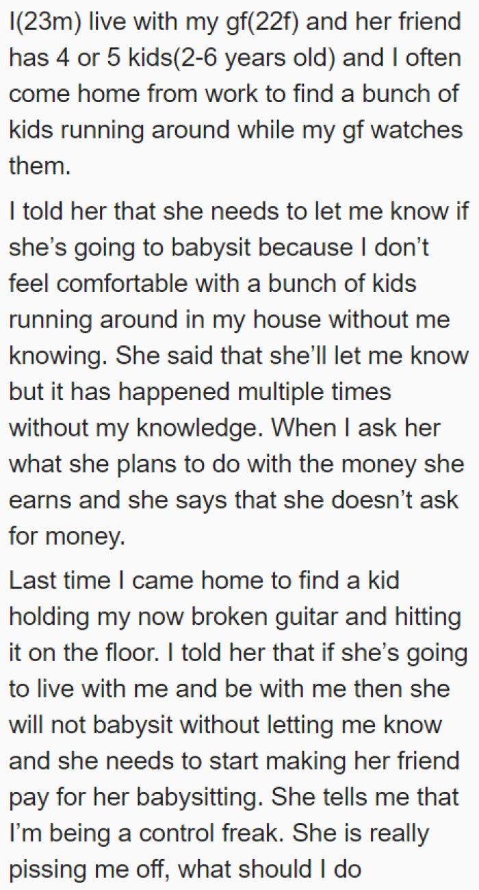 He asks for advice regarding the situation because it's starting to annoy him.