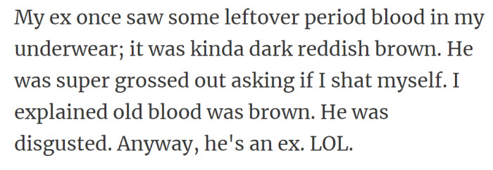 3. Old blood is brown