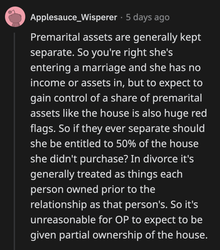 It will depend on where they live, but in most cases OP will have no claims on the house even after their marriage