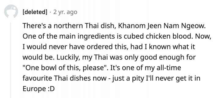 16. Khanom Jeen Nam Ngiaw from Thailand that we would have more than one bowl of