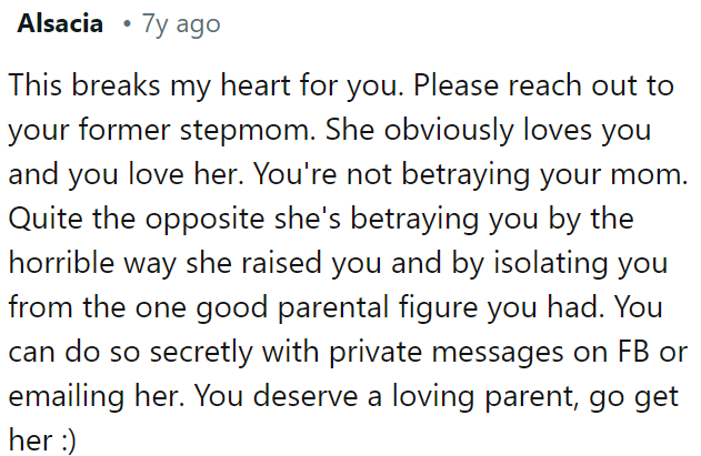 OP needs to reach out to her former stepmom; she deserves a loving parent.