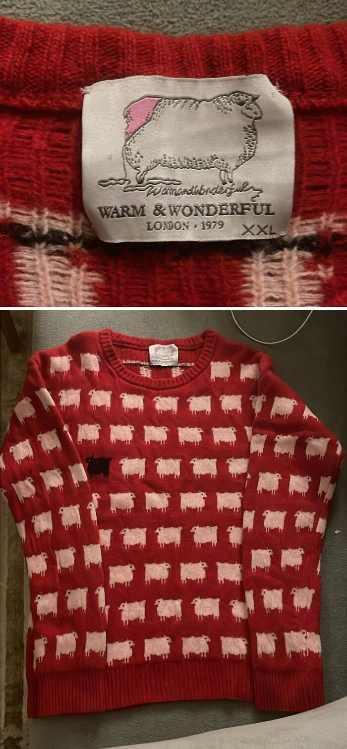 "Thrifted This 'Warm And Wonderful' Diana Edition Sheep Sweater For Less Than 2 Dollars (100 EGP)"