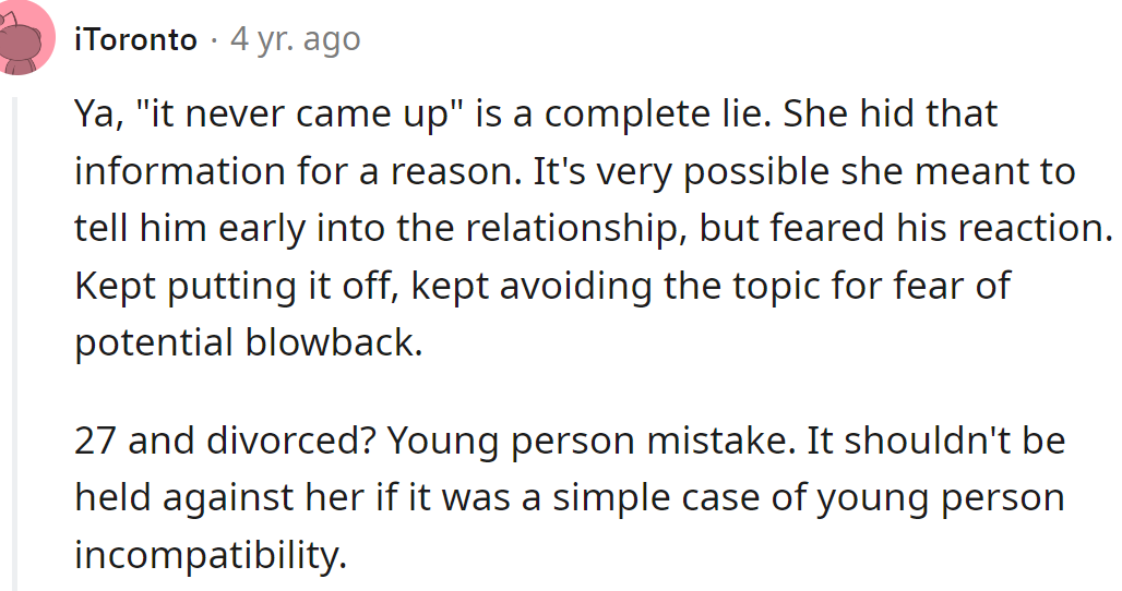 She must have had a reason to hide it