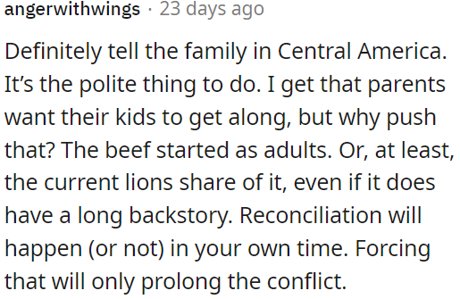 Parents' desire for sibling harmony is understandable, yet pushing for it, especially when conflicts arise in adulthood, may not be wise.