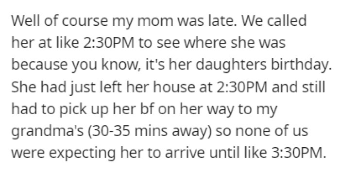 As always, the mom was late