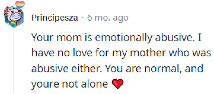 Emotionally abusive mom