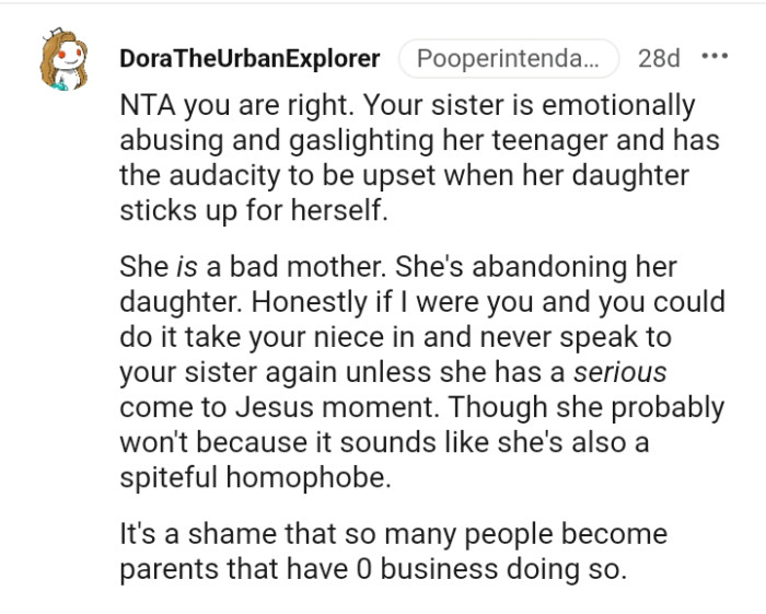 Let's head into the comments section and find out what other Redditors have to say regarding the story