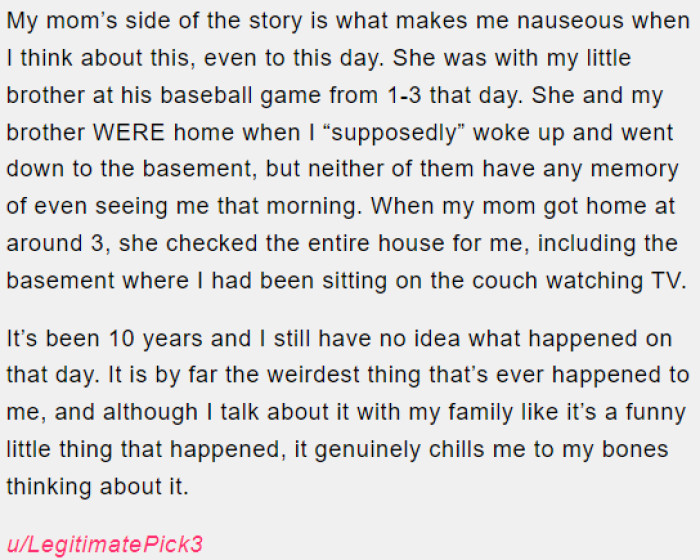 A haunting memory gap