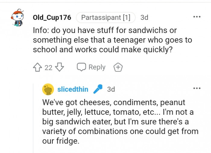 This Redditor requires info, and it was provided by the OP
