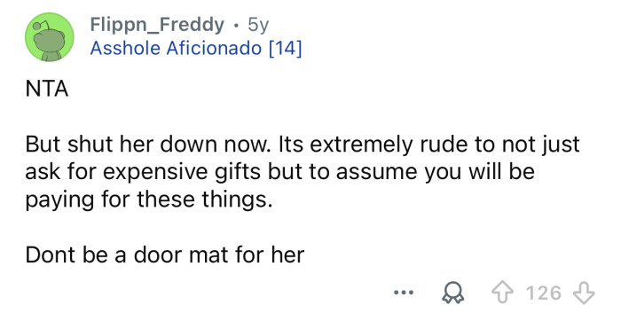 Don’t be her door mat.