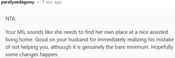 She needs to find her own place