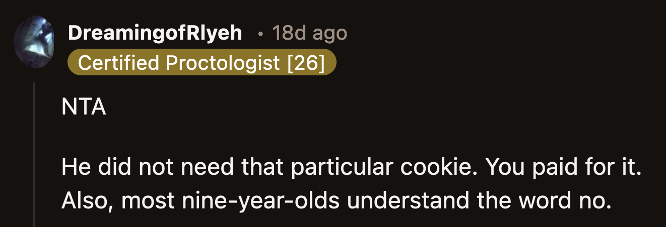 Nine is definitely old enough to understand the word, 