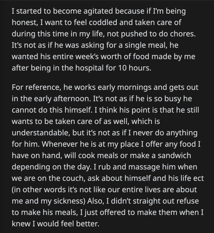 OP says she has made it a point to make sure that her cancer didn't become the center of their relationship