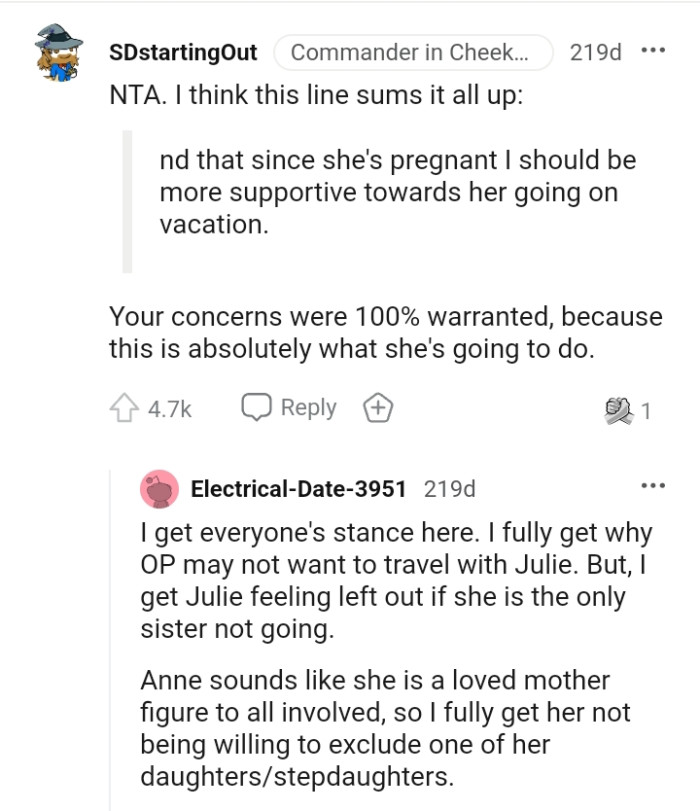 OP's concerns were warranted because this is what she's going to do