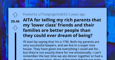 Redditor's Parents Demand He Avoids 'Lower Class' Friends; He Accuses Them of Emotional Neglect and Snobbery