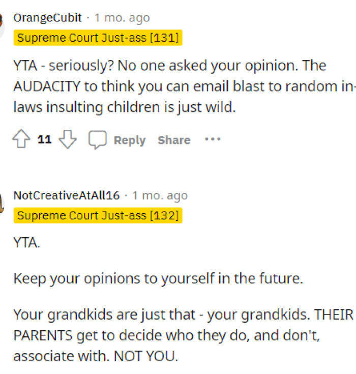 People didn't ease up on her; they were quite adamant about how they felt and overall told her her place.