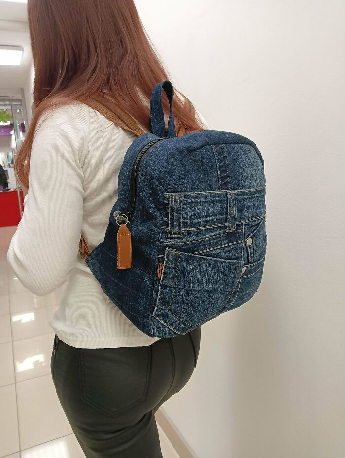 "I Made A Backpack From Unnecessary Jeans, What Do You Think?"