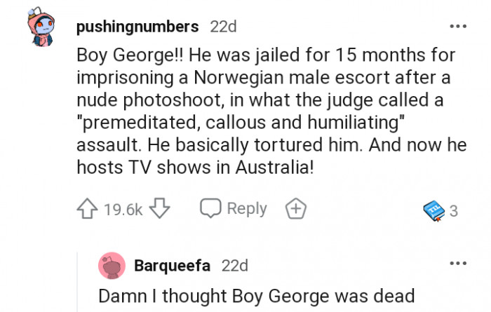 Don't tell us you've forgotten about the 'Boy George' scandal?