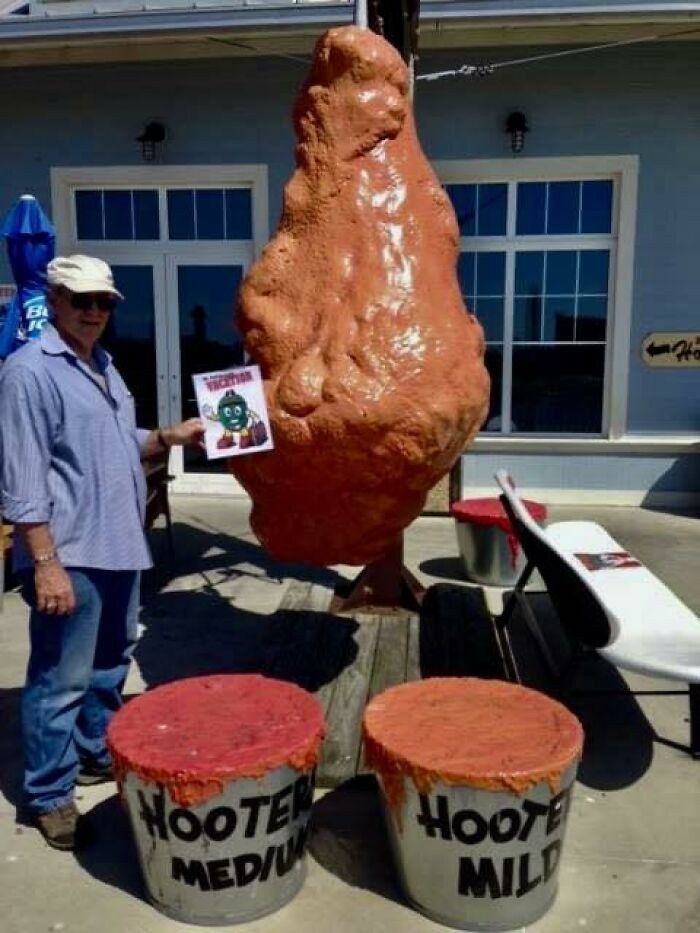 "That Is A Statue Of The World's Largest Chicken Wing"