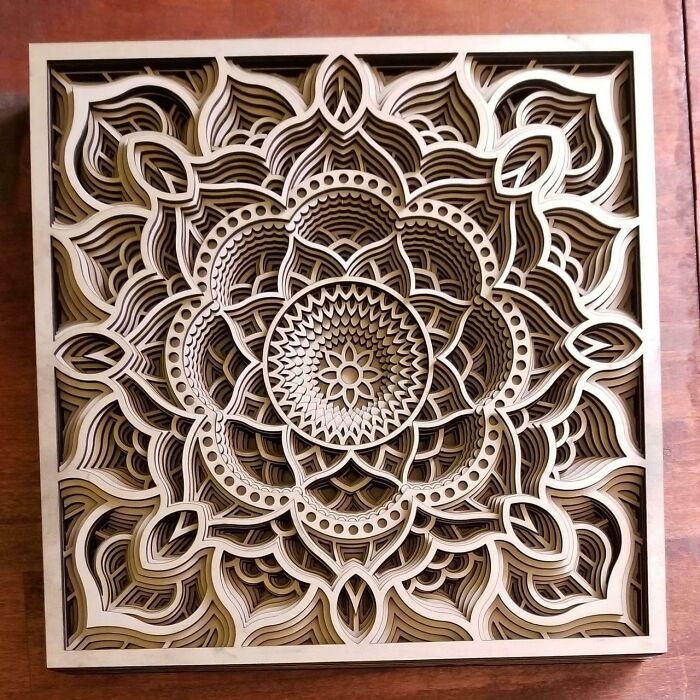 "12 Layered Mandala Took Some Hours To Cut, But It Looks Pretty Cool"