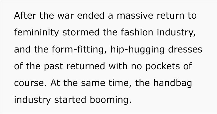 But there were still days when no-pocket clothing made a return.