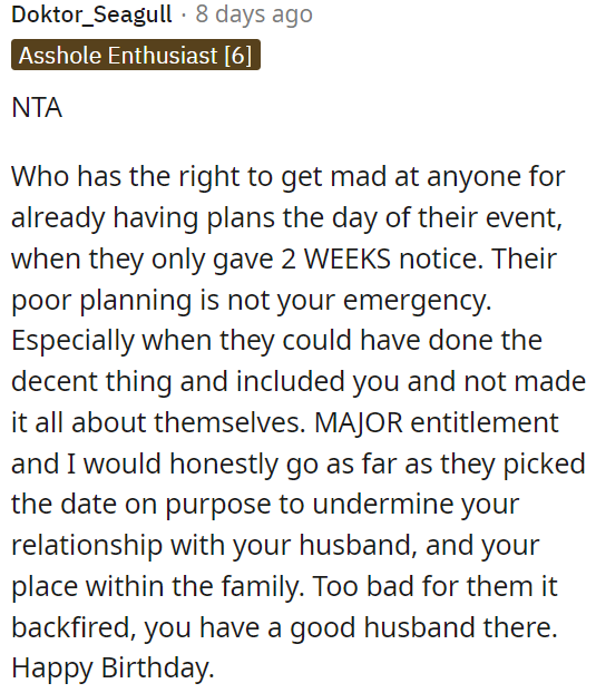 They may have ulterior motives in choosing the date.