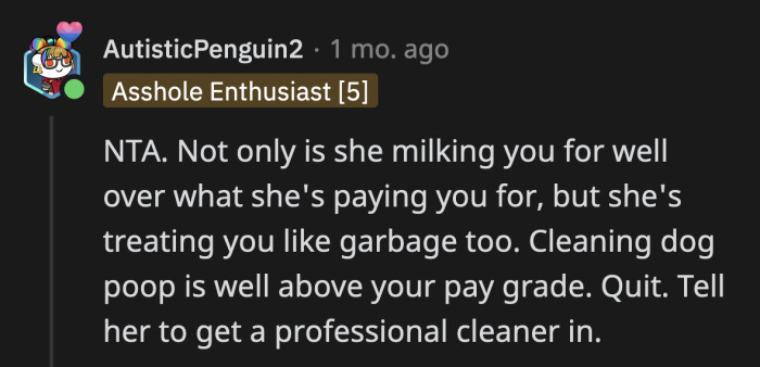 Not OP's dog, not her problem.