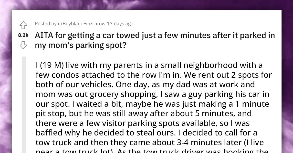 Redditor Faces Backlash After Waiting Only 5 Minutes Before Getting a Stranger's Car Towed After Parking in Their Spot
