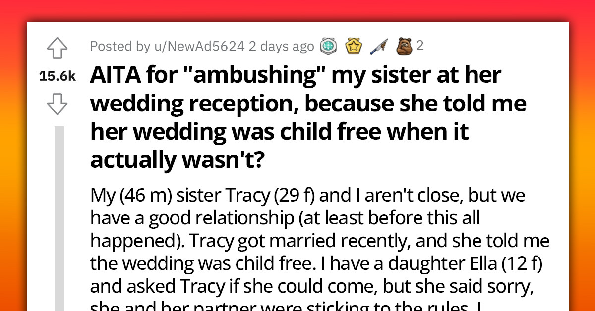 Man Discovers His Sister's Child-Free Wedding Rule Was a Lie, Ambushes Her at Her Own Wedding