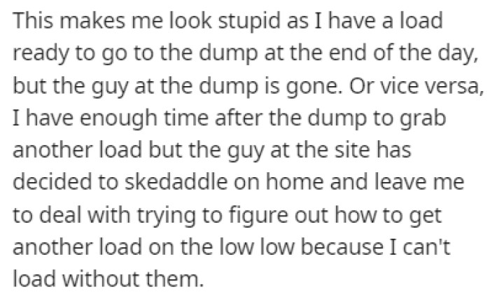 The whole situation makes OP look incompetent