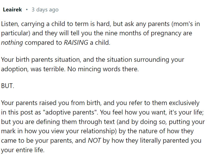 Nine months of pregnancy are nothing compared to raising a child