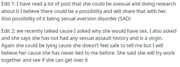 There were numerous comments left on the post, so OP provided two edits to explain what happened after he posted the original message and what he thought about the comments.