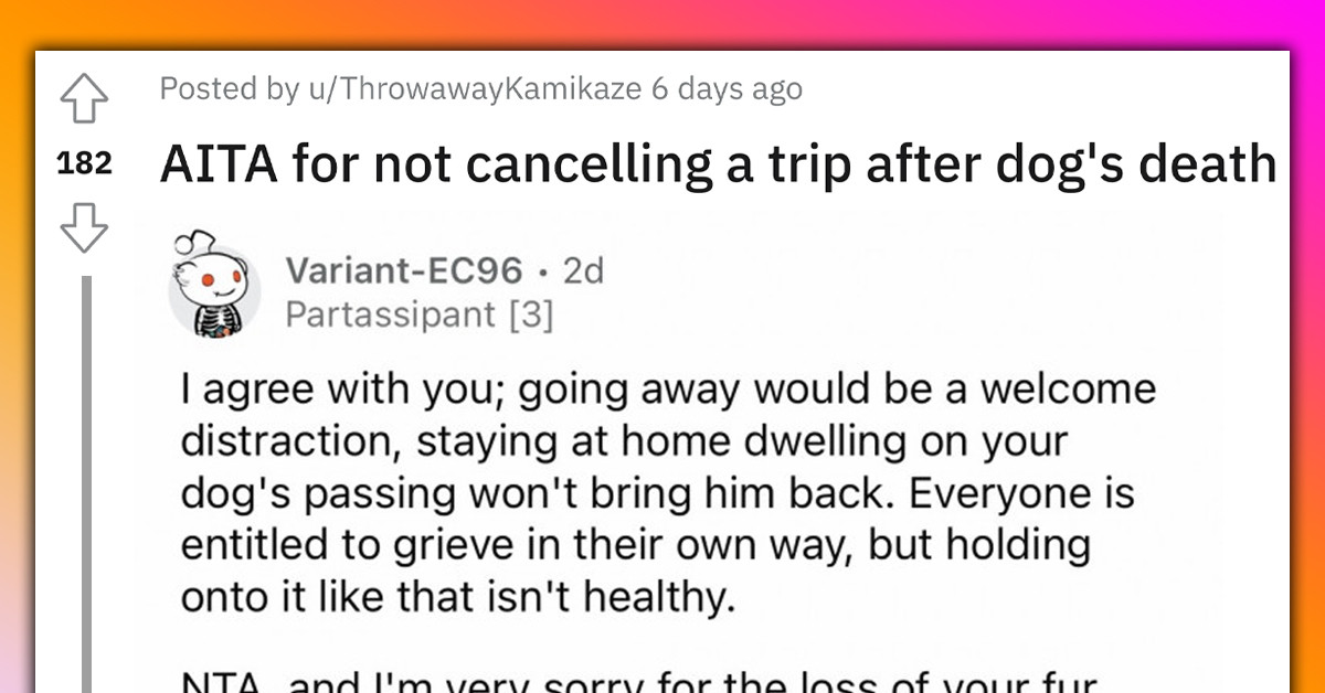 Redditors Support This Man's Decision In Continuing Their Hard-Earned $30K Trip When His Girlfriend Decided To Cancel It After Their Dog's Death