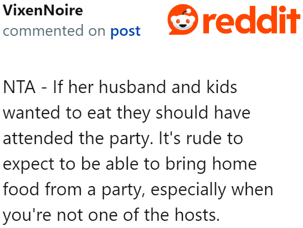 The cousin's family members were invited. They should've come.