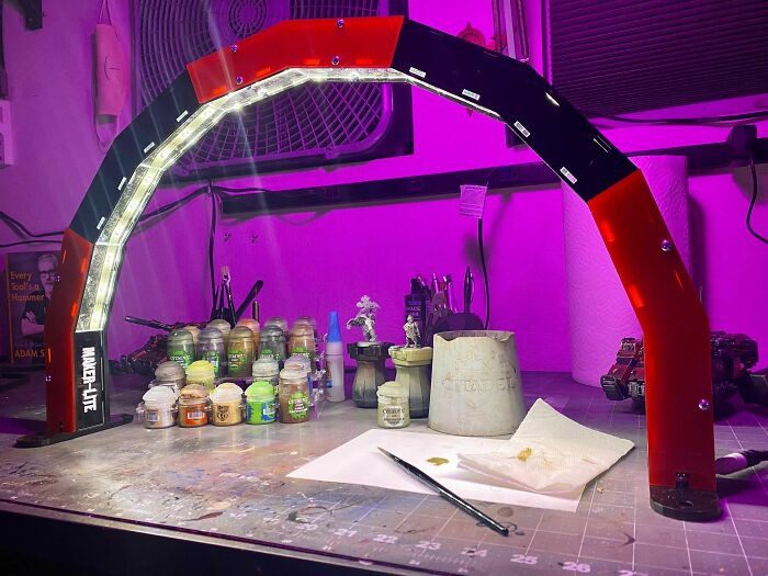"I Designed An Arch Light For My Paint Station"