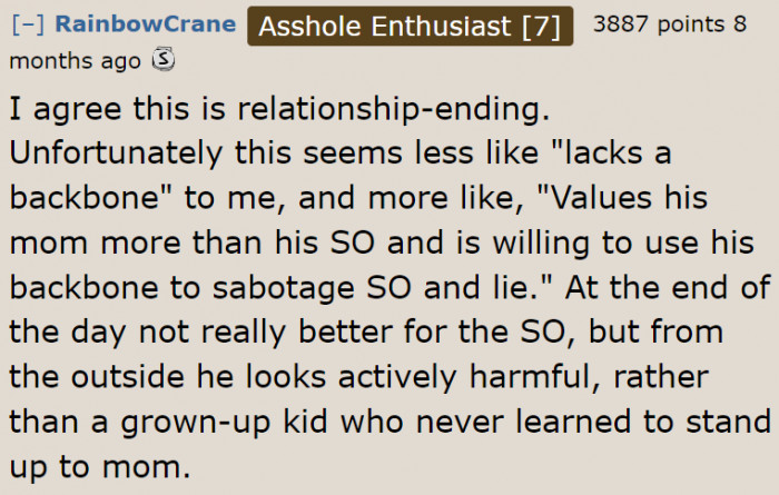 The actions of the husband are a deal-breaker.