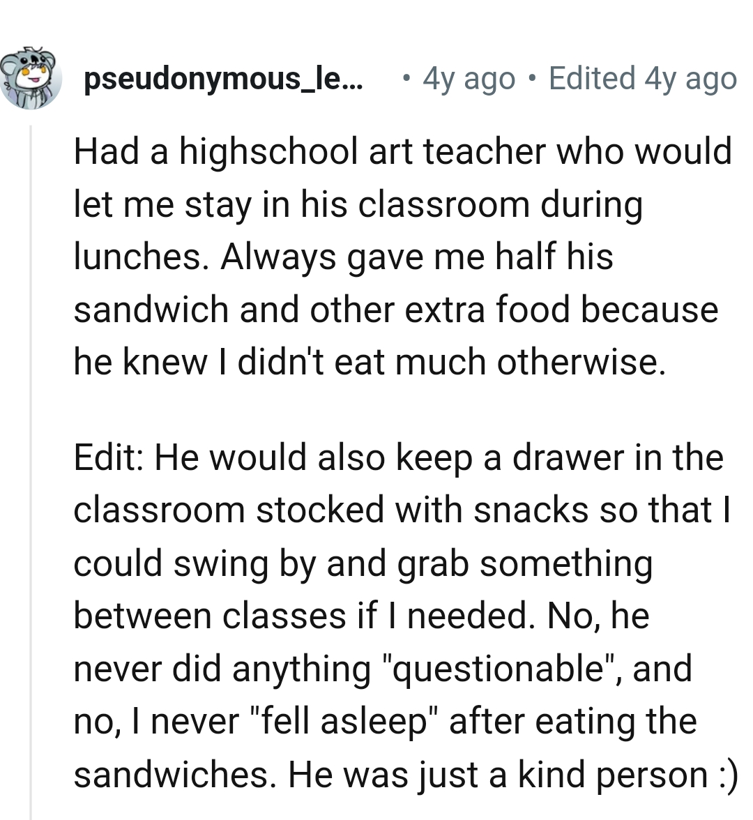 14. He never did anything questionable