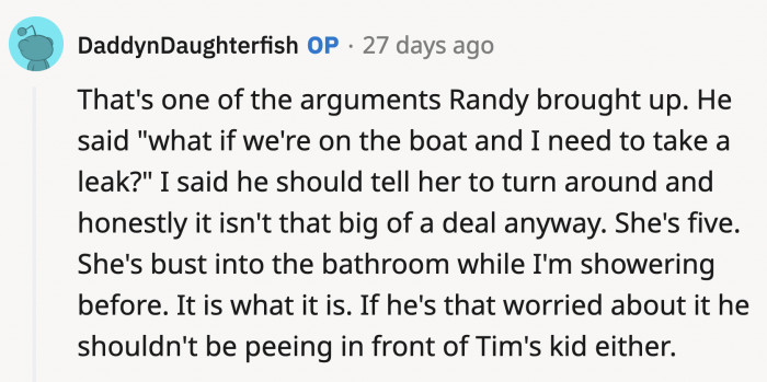 OP admitted that the living arrangements are one of his friend's concerns should OP bring his daughter on the trip.