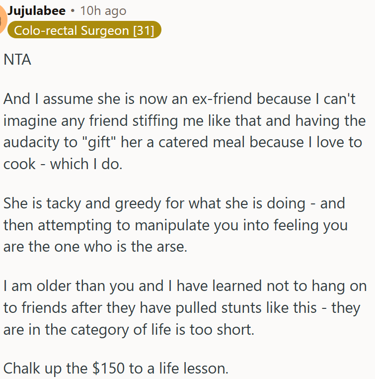 She should be an ex-friend.