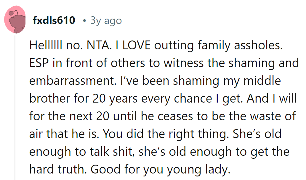 Shame and truth go hand in hand. Keep dropping those truth bombs; maybe they'll finally hit the target!