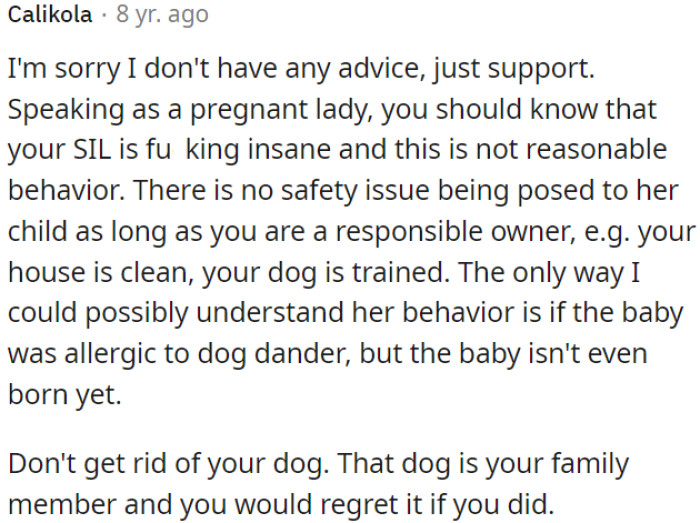 OP's sister-in-law's behavior is unreasonable.