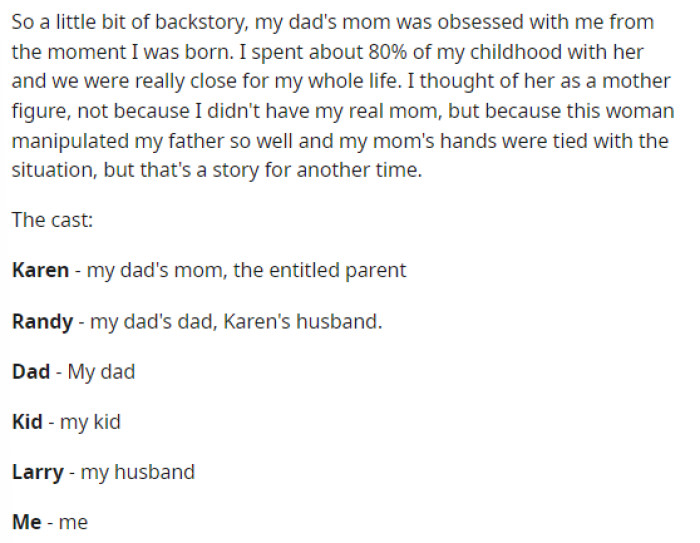 OP gave us the whole situation and all of the details on the backstory that we needed in order to fully grasp this situation.