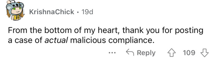 A true example of malicious compliance.