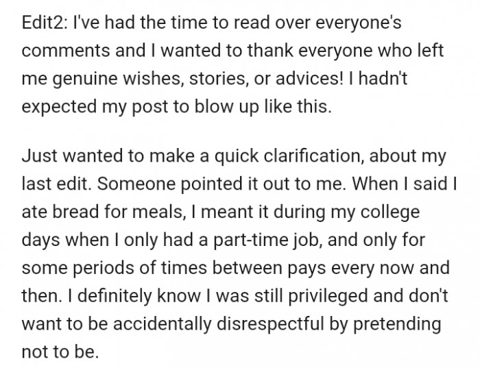 She thanked those who left genuine wishes and words of advice while also shedding more light on her point