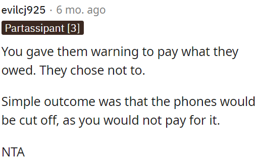 OP warned them to pay their debt, but they decided not to.