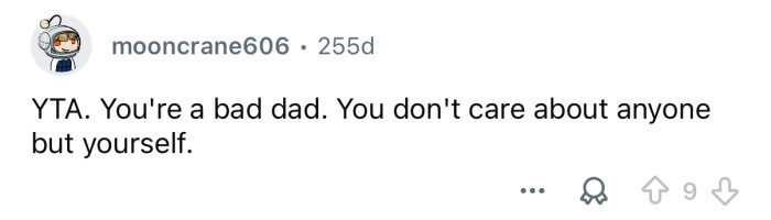 “You’re a bad dad.”