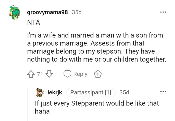 Assets from a previous relationship belong to the kids from that relationship