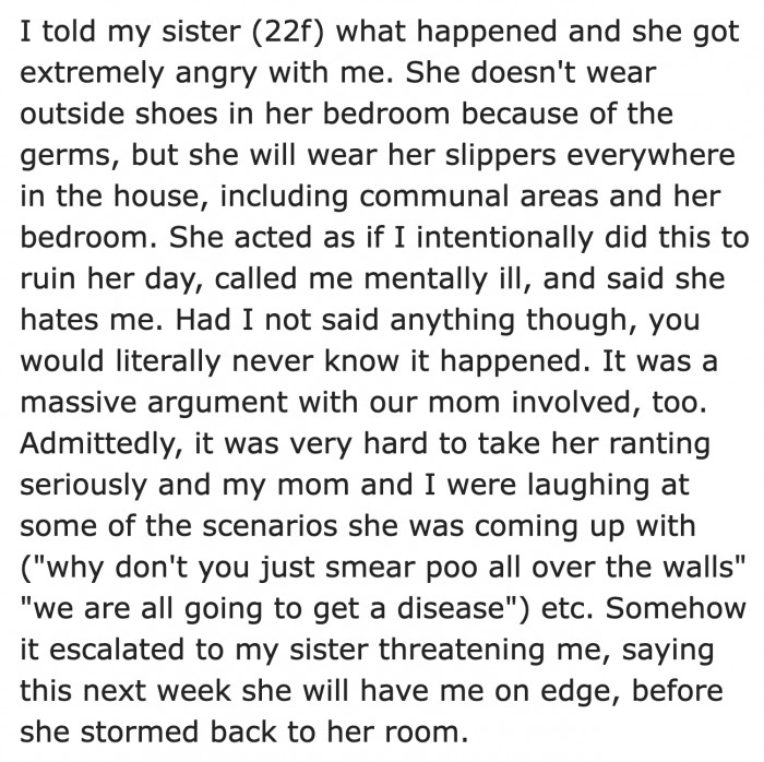 The OP's sister was furious after finding out what she did.