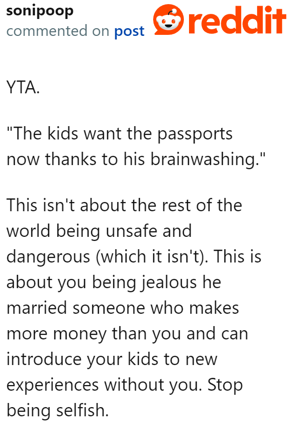 The Top Poster Criticizes the OP for Disguising Her Jealousy Under the Guise of Expressing Concern.