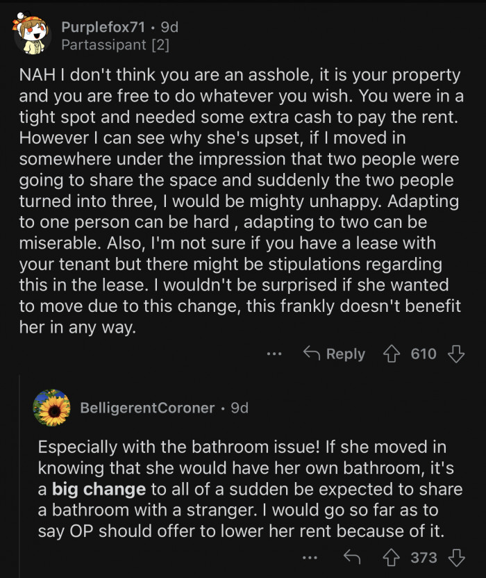 OP has the right to do as she pleases with her property.